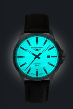 Preview: Bauhaus Aviation Herrenuhr Automatik mit 60h Gangreserve und Lederarmband